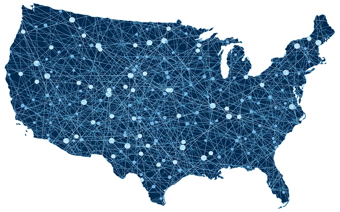 Nationwide vehicle shipping map